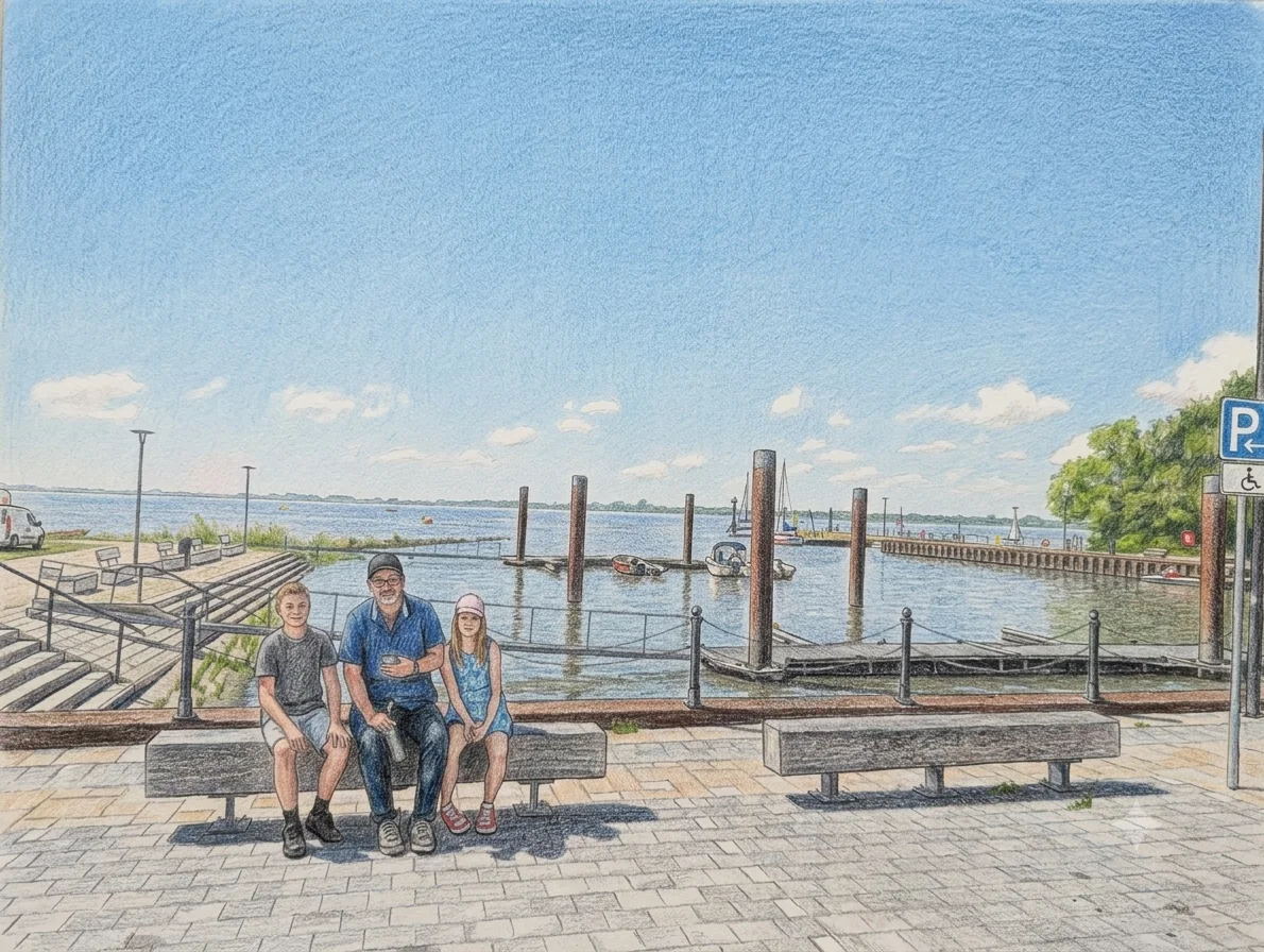 Team Kiebitze am Hafen in Kollmar